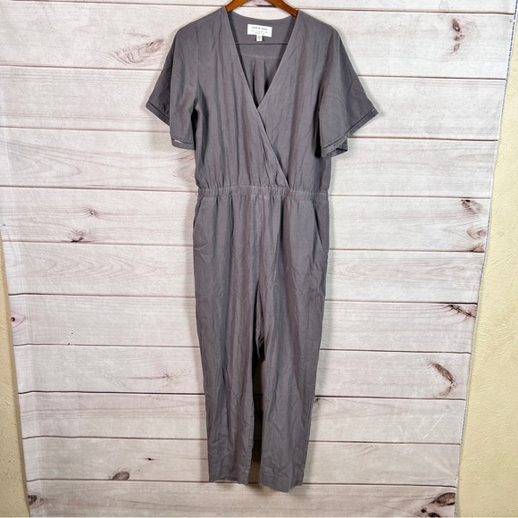 Anthropologie Cloth & Stone Medium Gulpiyuri Jumpsuit Flutter Sleeve - Picture 2 of 12